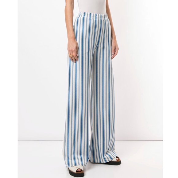 JIL SANDER+ Striped Cotton Wide Leg Pants Trousers Size XS - Picture 1 of 5